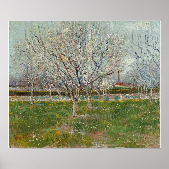 Van Gogh - Obstgarten in Blossom (Pflaumen) Poster (Vorne)