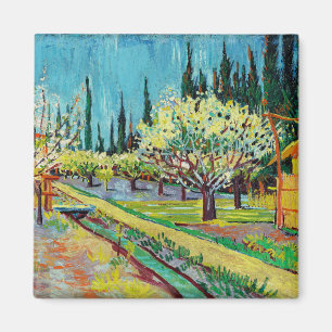 Van Gogh - Obstgarten, von Zypressen begrenzt Magnet