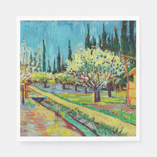 Van Gogh - Obstgarten, von Zypressen begrenzt Serviette
