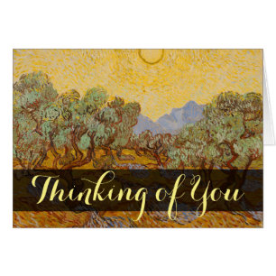 Van Gogh Olive Trees Yellow Sun Sky