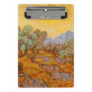 Van Gogh Olive Trees Yellow Sun Sky Mini Klemmbrett