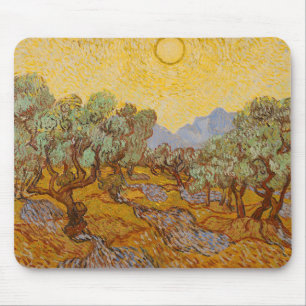 Van Gogh Olive Trees Yellow Sun Sky Mousepad