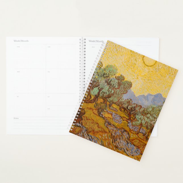 Van Gogh Olive Trees Yellow Sun Sky Planer (Anzeige)