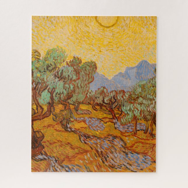 Van Gogh Olive Trees Yellow Sun Sky Puzzle (Vertikal)