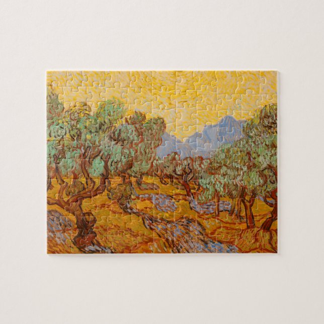 Van Gogh Olive Trees Yellow Sun Sky Puzzle (Horizontal)