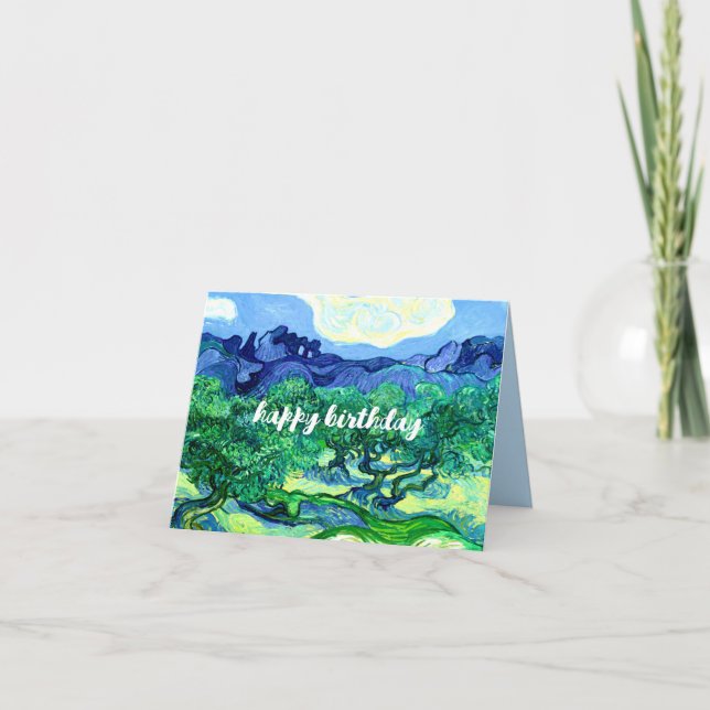 VAN GOGH "Olive Tress" Klassische Malerei Geburtst Karte (Vorderseite)