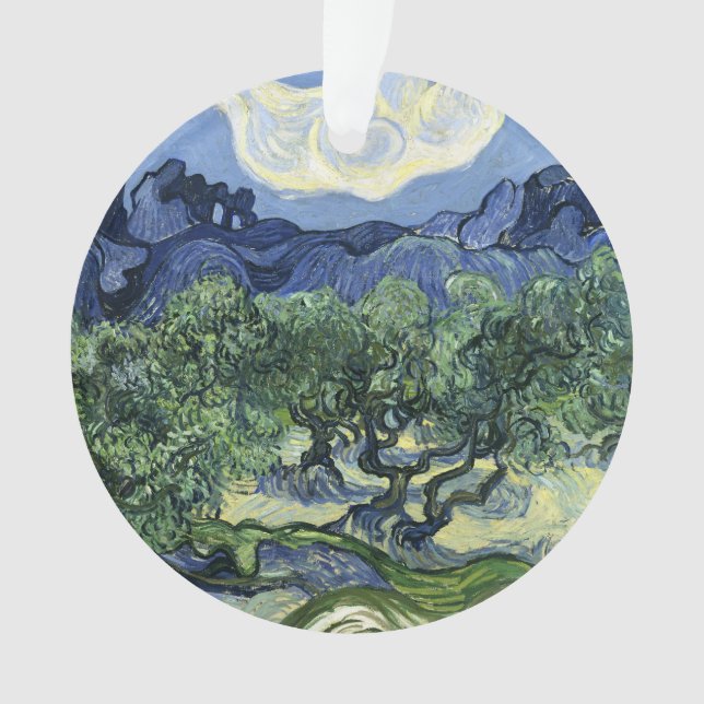 Van Gogh Olivenbäume - Blue Mountain Art Ornament (Vorderseite)