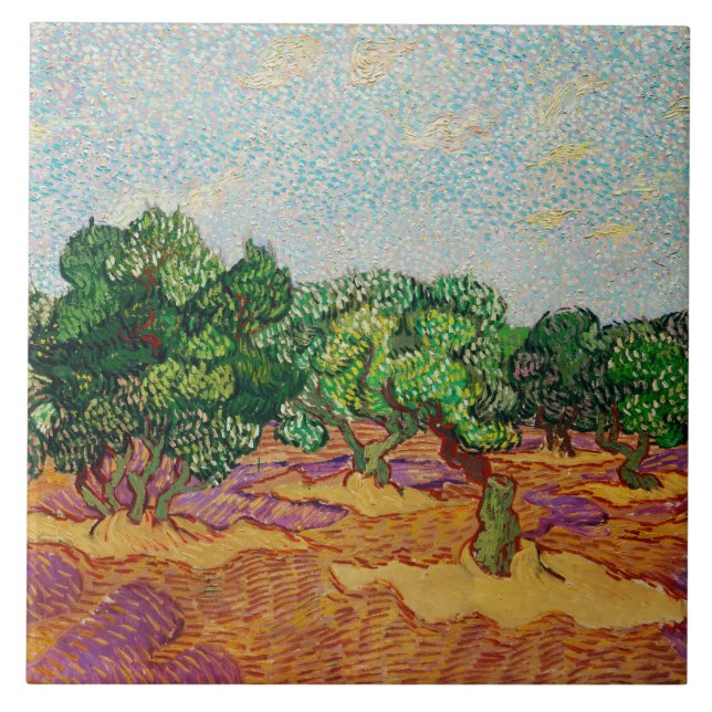 Van Gogh - Olivenbäume,  Fliese (Vorderseite)