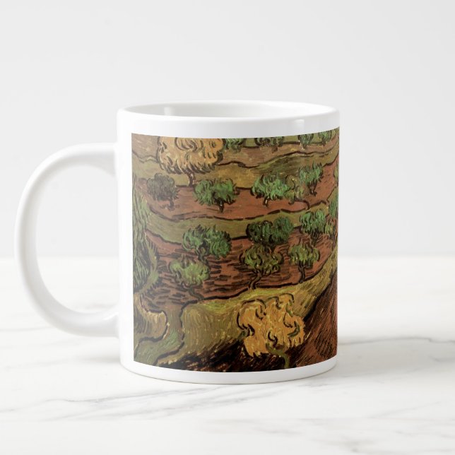 Van Gogh Olivenbäume gegen eine Steigung eines Hüg Jumbo-Tasse (Links)