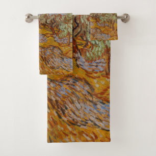 Van Gogh Olivenbäume Gelbe Sonne Himmel Badhandtuch Set