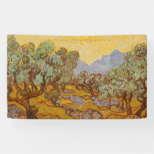 Van Gogh Olivenbäume Gelbe Sonne Himmel Banner