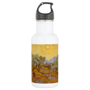 Van Gogh Olivenbäume Gelbe Sonne Himmel Edelstahlflasche