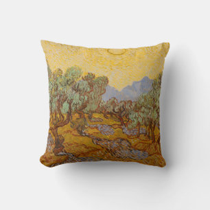 Van Gogh Olivenbäume Gelbe Sonne Himmel Kissen