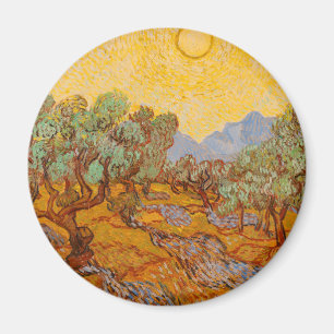 Van Gogh Olivenbäume Gelbe Sonne Himmel Magnet