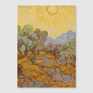 Van Gogh Olivenbäume Gelbe Sonne Himmel Magnetkarte