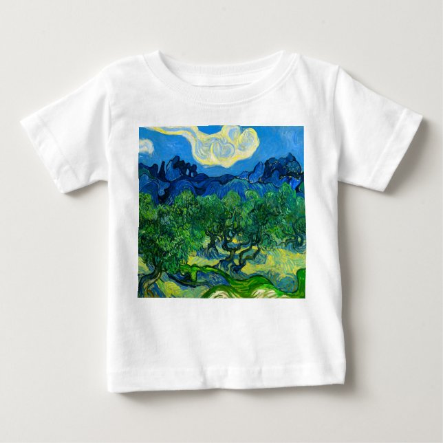 Van Gogh Olivenbäume in einer Bergwelt Baby T-shirt (Vorderseite)