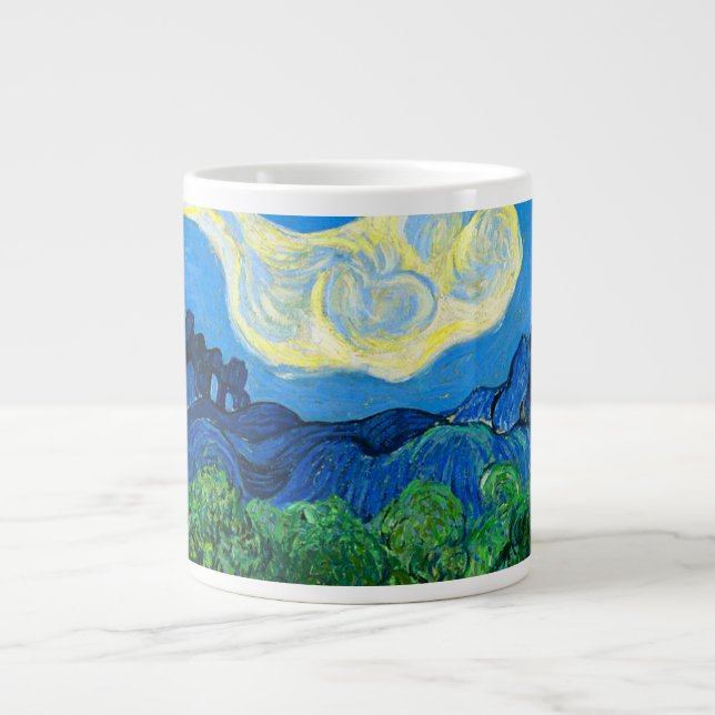 Van Gogh Olivenbäume in einer Bergwelt Jumbo-Tasse (Vorderseite)