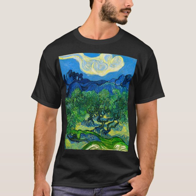 Van Gogh Olivenbäume in einer Bergwelt T-Shirt (Vorderseite)