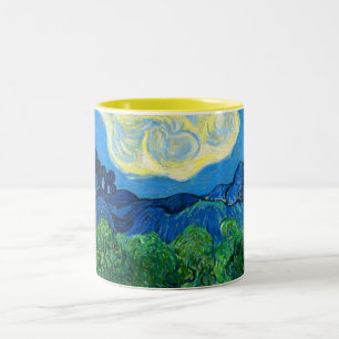 Van Gogh Olivenbäume in einer Bergwelt Zweifarbige Tasse