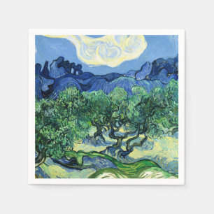 Van Gogh - Olivenbäume mit Hintergrund der Alpille Serviette