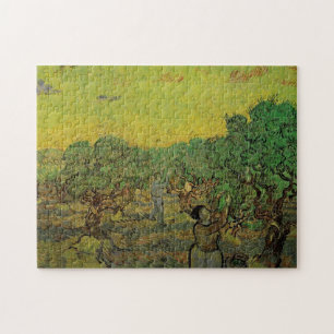 Van Gogh Olivenhain mit Figuren beim Pflücken Vint Puzzle