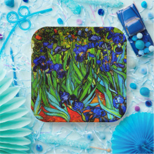 Van Gogh painting, Irises, Pappteller