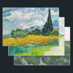 VAN GOGH PASTORALS SCHWERE GEWICHTSDEKOUPATION GESCHENKPAPIER SET<br><div class="desc">Vincent Van Goghs beliebte impressionistische schöne Kunstmalereien mit mehr von einer pastoralen Landschaft Gefühl. Dieses Set umfasst den beliebten Cyrpus in einem Feld, das Grüne Weizenfeld und die weniger bekannte Rollbarsche in einem landwirtschaftlichen Feld. Für decoupage Künstler beachten, dass diese Designs auch in Tissue-Papier für diejenigen, die das dünne Papier...</div>