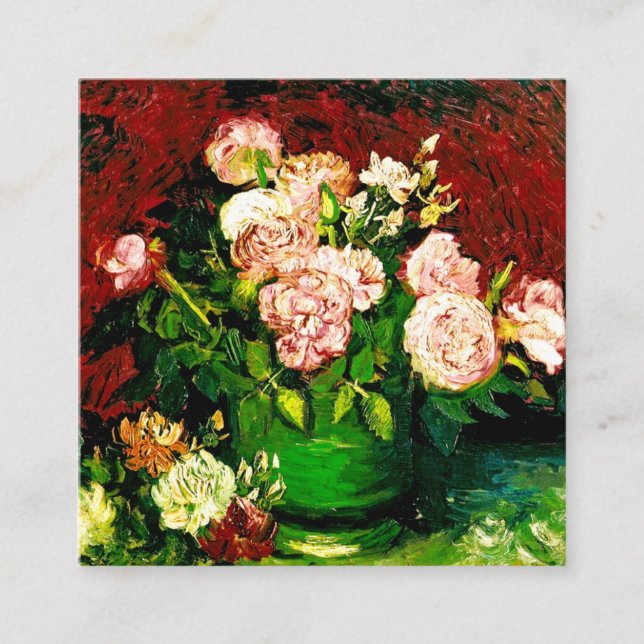 Van Gogh Peonies und Rose Begleitkarte (Vorderseite)