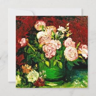 Van Gogh Peonies und Rose Einladung