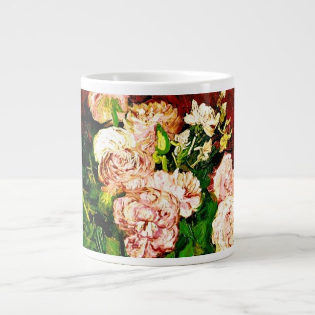 Van Gogh Peonies und Rose Jumbo-Tasse (Vorderseite)
