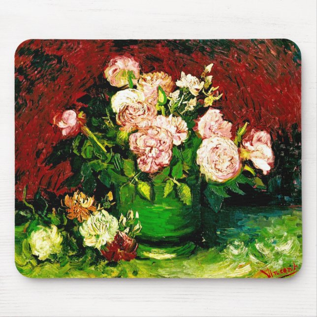 Van Gogh Peonies und Rose Mousepad (Vorne)