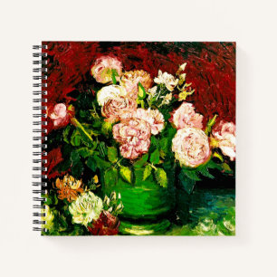 Van Gogh Peonies und Rose Notizbuch