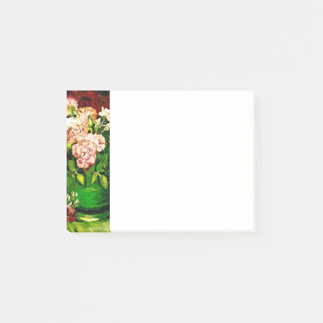 Van Gogh Peonies und Rose Post-it Klebezettel (Vorderseite)