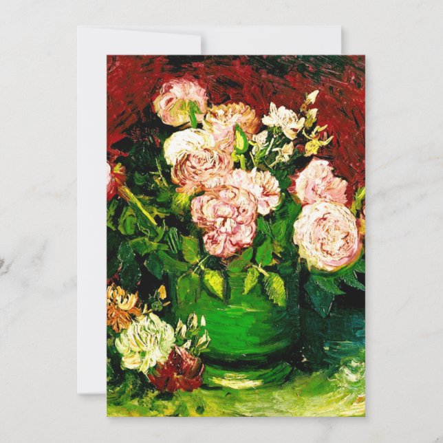 Van Gogh Peonies und Rose Save The Date (Vorderseite)