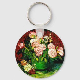 Van Gogh Peonies und Rose Schlüsselanhänger