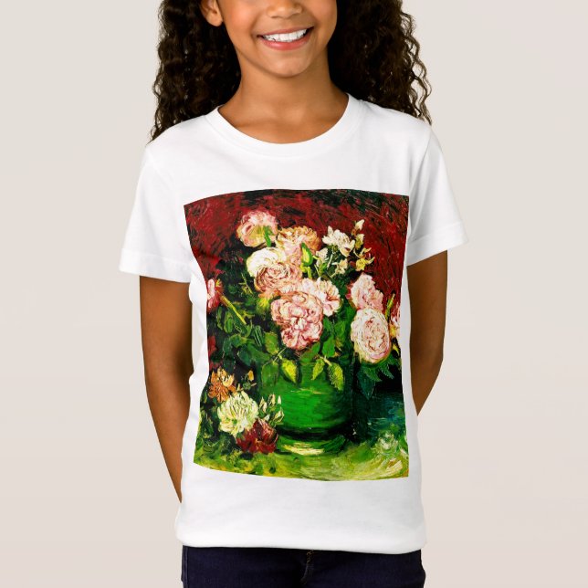 Van Gogh Peonies und Rose T-Shirt (Vorderseite)