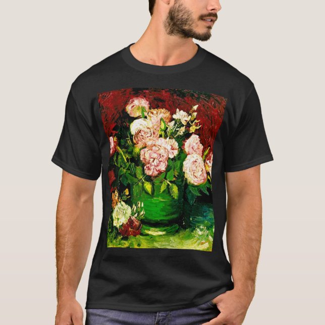 Van Gogh Peonies und Rose T-Shirt (Vorderseite)