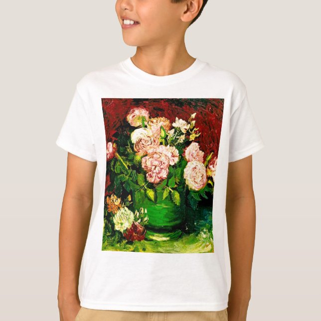 Van Gogh Peonies und Rose T-Shirt (Vorderseite)