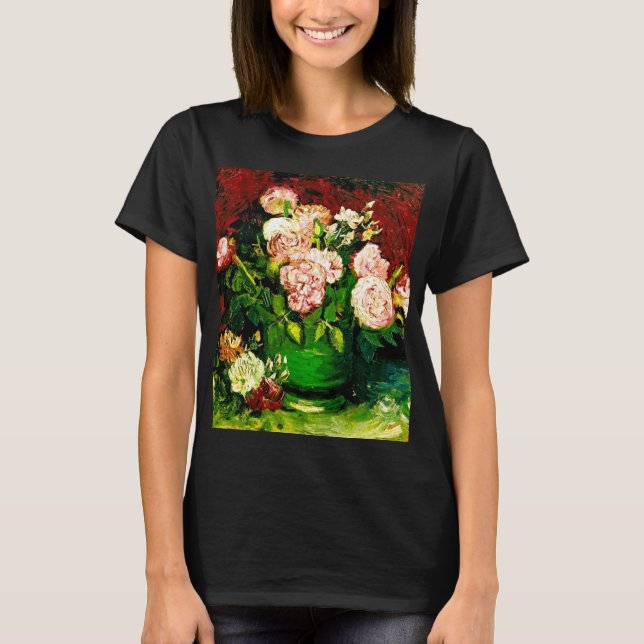 Van Gogh Peonies und Rose T-Shirt (Vorderseite)
