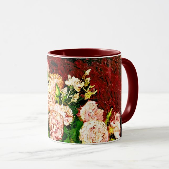 Van Gogh Peonies und Rose Tasse (VorderseiteRechts)