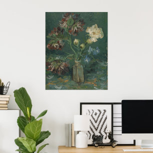 Van Gogh Pfingstrosen & Blaue Rittersporn Kunst Poster