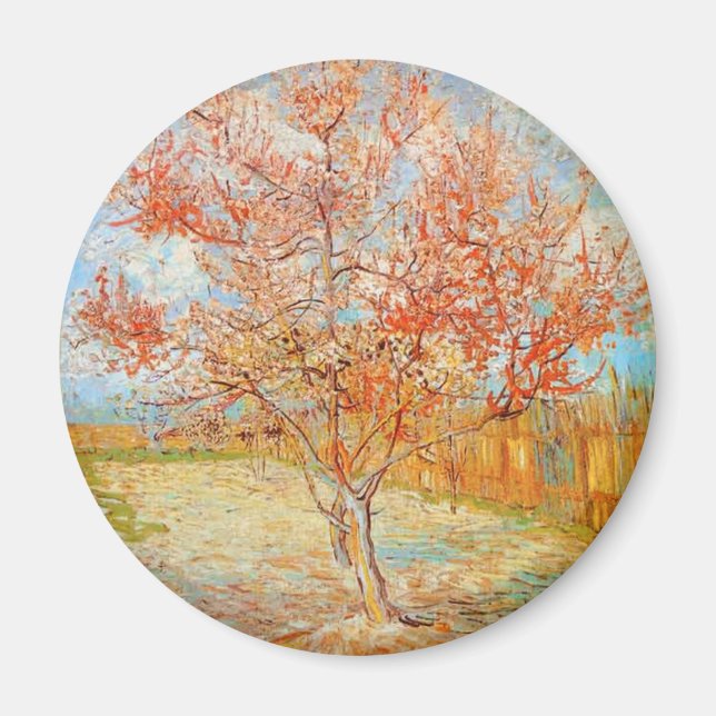 Van Gogh Pink Peach Tree in Blossom Magnet (Vorne)