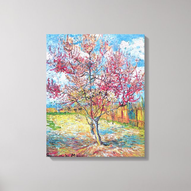 Van Gogh - Pink Peach Trees Canvas Print Leinwanddruck (Vorderseite)