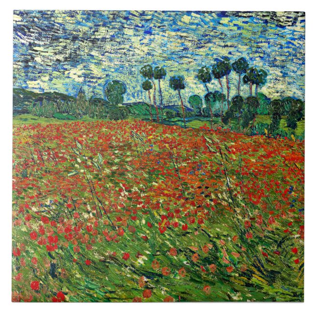 Van Gogh - Poppy Field, Fliese (Vorderseite)