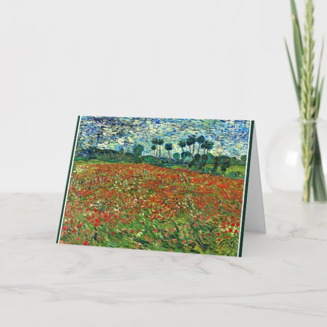 Van Gogh - Poppy Field Karte (Vorderseite)