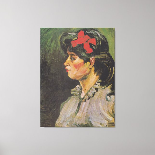 Van Gogh Portrait einer Dame mit Red Hair Band Leinwanddruck (Vorderseite)