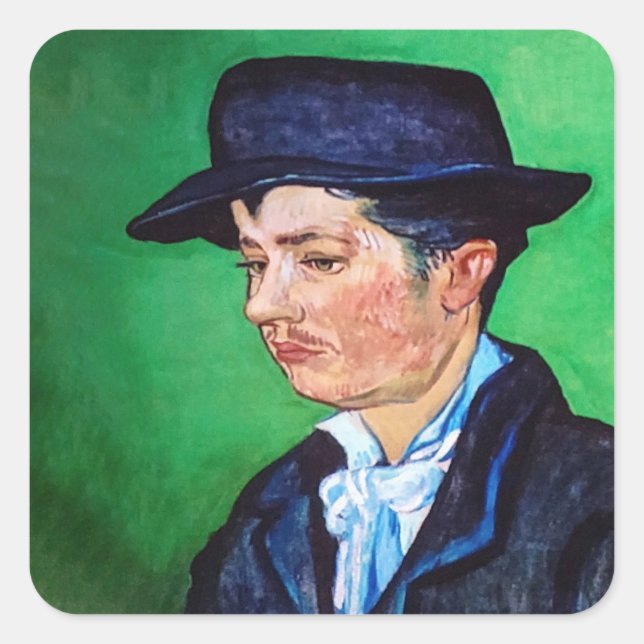 Van Gogh Portrait von Armand Roulin Quadratischer Aufkleber (Vorderseite)
