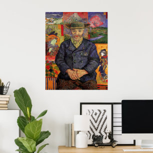 Van Gogh, Porträt des Père Tanguy, Vintage Art Poster