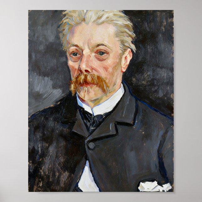 Van Gogh Porträt eines Mannes mit Schnurrbart Poster (Vorne)