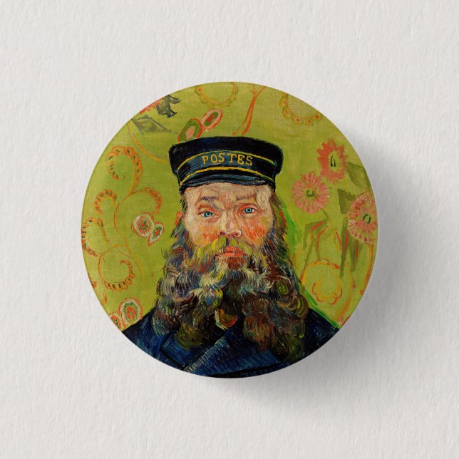 Van Gogh Postman. Portrait Impressionismus Art Button (Vorderseite)